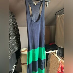 Navy & Green striped Maxi
